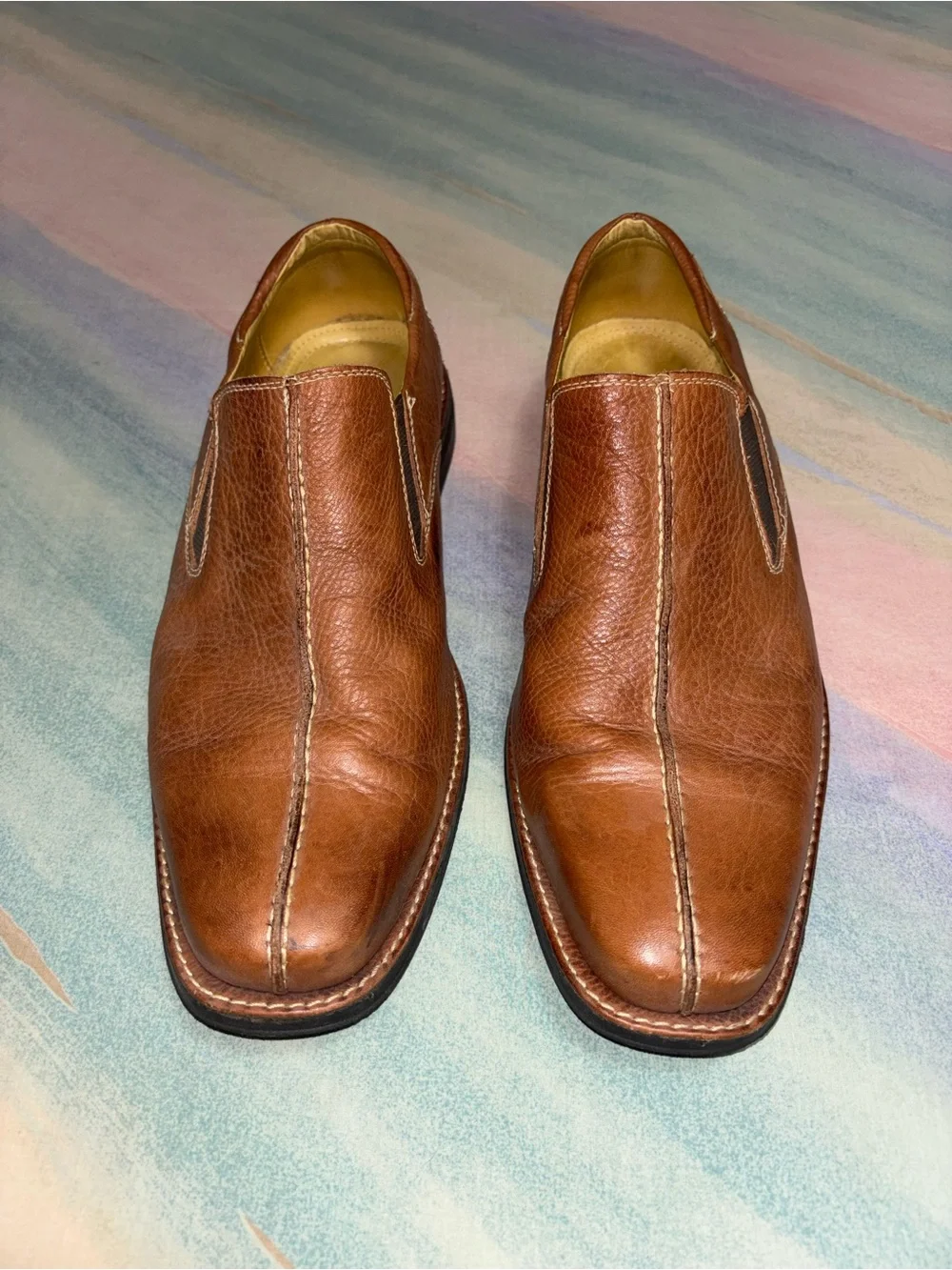 Sandro Moscolini Loafers Men's size 13 Brown cognac Leather Slip On Shoes